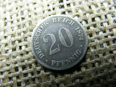 Németország, 20 pfennig, 1874 C, ezüst