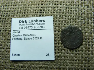 Írország, 1 farthing, 1625-1644, I. Károly