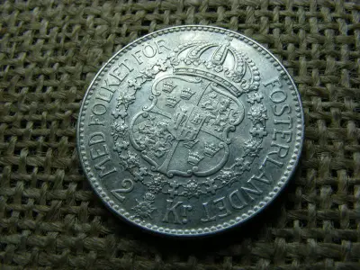 Svédország, 2 korona, 1938, ezüst