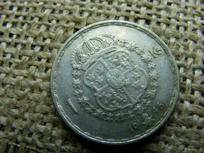 Svédország, 1 korona, 1946, ezüst