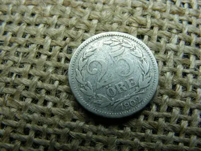Svédország, 25 öre, 1902, ezüst