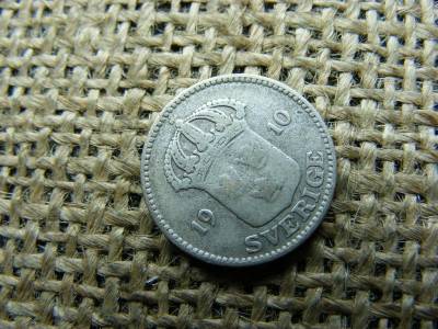Svédország, 25 öre, 1910, ezüst