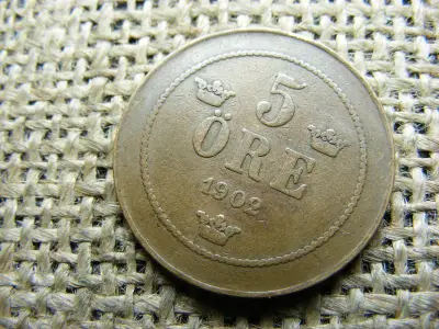 Svédország, 5 öre, 1902