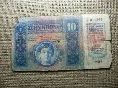 10 korona, 1915, Magyarország, felülbélyegzés