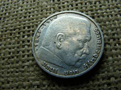 Ezüst 5 márka, 1936 E, birodalmi, ritkább