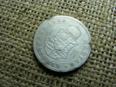 Ezüst 1 forintos érme, 1889, KB