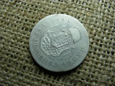 Ezüst 1 forint, 1890, KB Fiumei