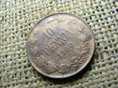Finnország 10 pennia, 1900