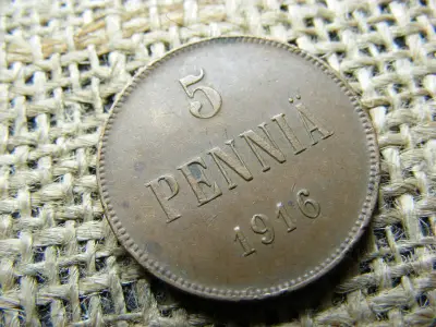 Finnország 5 pennia, 1916
