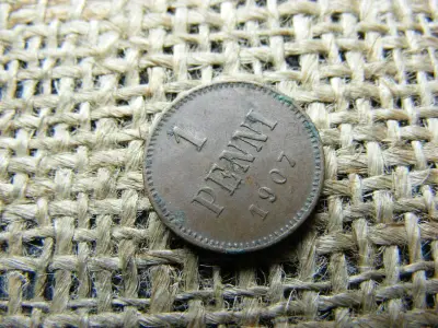 Finnország 1 penni érme, 1907