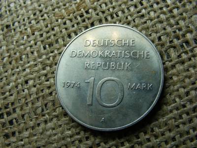 Németország 10 márka, 1974, NDK 25. évforduló