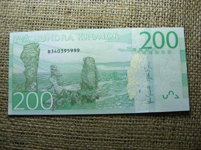 Svédország 200 korona, 2014, UNC, kronor