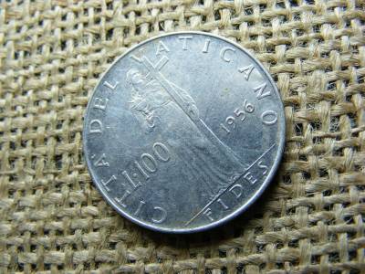 Vatikán 100 lira, 1956