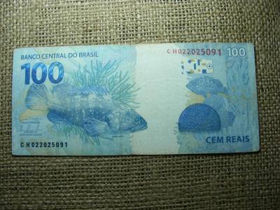 Brazília 100 reál bankjegy, 2011-2014, F (A1)