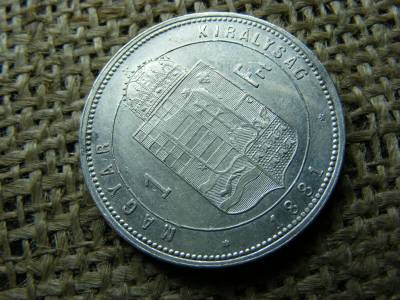 Ferenc József, 1 forint, 1881 KB, ezüst