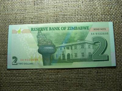 Zimbabwe 2 dolláros bankjegy, 2016, UNC