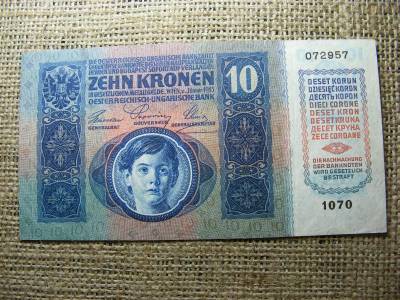 10 korona bankjegy, 1915, nagyon szép állapot