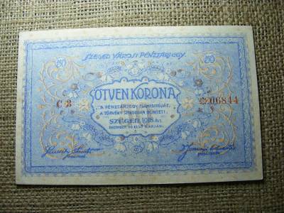 50 korona, 1918-1919, Szeged pénztárjegy