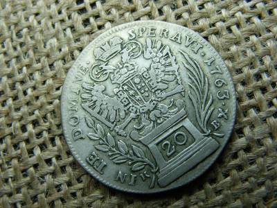 Ferenc, 20 krajcár, 1763, KB, ezüst