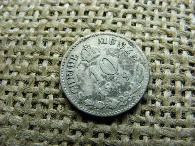 Ezüst 10 krajcár, 1859, V bélyeg