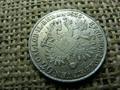 Ferdinánd ezüst 20 krajcár, 1835, C jel, fülnyom