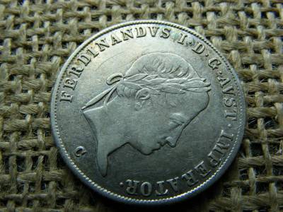 Ferdinánd ezüst 20 krajcár, 1835, C jel, fülnyom