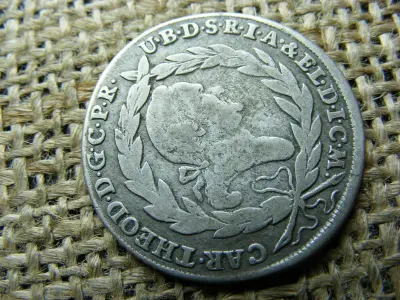 Ezüst 20 krajcár, 1780, Bajorország, Charles Theodore