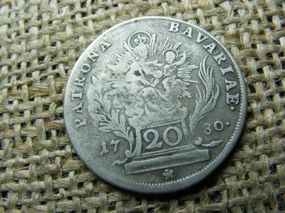 Ezüst 20 krajcár, 1780, Bajorország, Charles Theodore