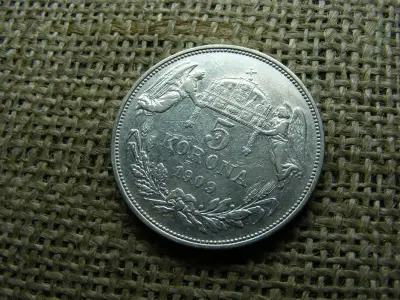 Ezüst 5 korona, 1909, KB