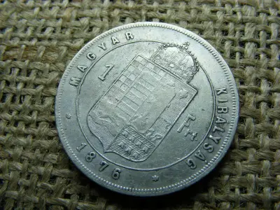 Ezüst 1 forintos érme, 1876, KB