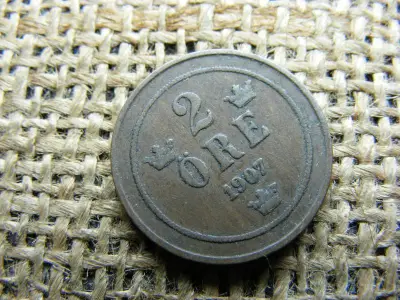 2 öre, 1907, Svédország