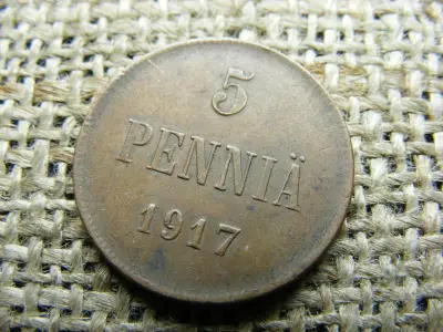 Finn 5 pennia, 1917, polgárháborús pénzverés