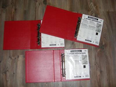 Leuchtturm Optima Érmealbum, 5 Lapos, Piros, Bővíthető