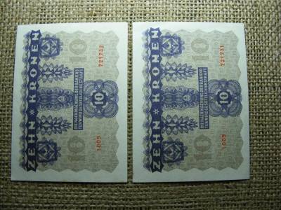 10 Korona, 1922, hajtatlan, sorszámkövető