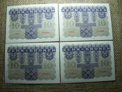 10 korona, 1922, hajtatlan, 4db sorszámkövető