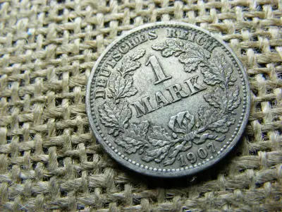 Ezüst 1 márka érme, 1907, D