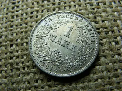 Ezüst 1 márka érme, 1914, E jelzéssel