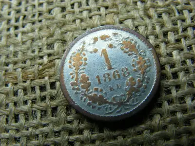 1 Krajcár, 1868 KB, Ezüstözött