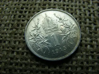 Ezüst 1 korona érme, 1915, Corona