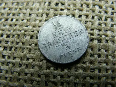 Ezüst 1/2 groschen érme, 1842, Neugroschen / 5 Pfennig