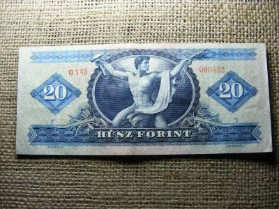 20 forintos bankjegy, 1965, vízjeles, ritka