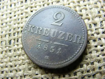 2 krajcár 1851 G, kis g