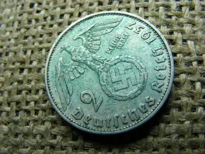 Birodalmi 2 márka, 1937 G, ezüst, eredeti állapot