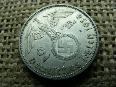 Birodalmi 2 márka, 1938 J, ezüst, eredeti