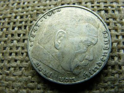 Birodalmi 2 márka, 1938 J, ezüst, eredeti