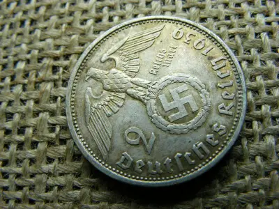 Birodalmi 2 márka, 1939, ezüst, eredeti állapot