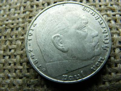 Birodalmi 2 márka, 1939 D, ezüst, eredeti
