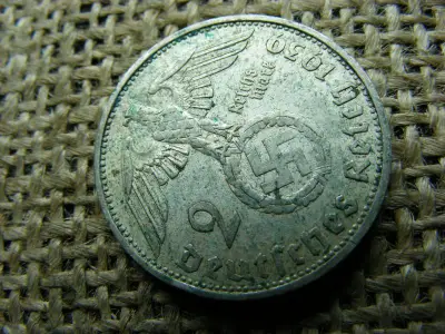 Birodalmi 2 márka, 1939 F, ezüst, eredeti állapot