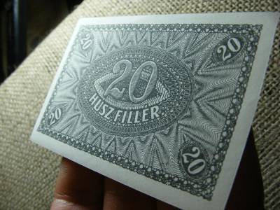 20 fillér bankjegy, 1920, 22