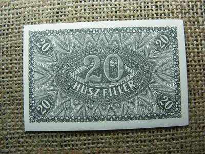 20 fillér bankjegy, 1920, 22